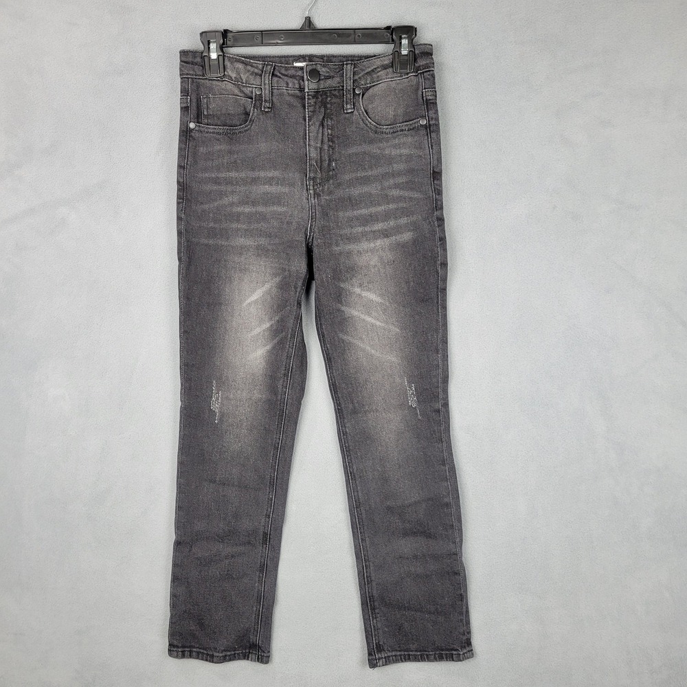 BP Jeans Womens 26 Black High Rise Straight Leg Stretch Denim Faded Wash‎ Y2K